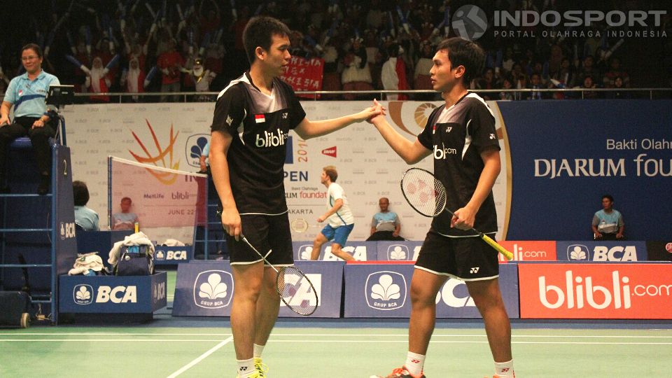 Mohammad Ahsan/Hendra Setiawan (ganda putra Indonesia). Copyright: &copy; Herry Ibrahim/INDOSPORT